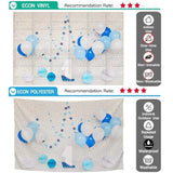 Allenjoy 1st Birthday Blue and White Balloons Alphabet Wall Backdrop - Allenjoystudio