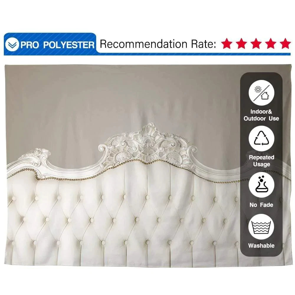 Allenjoy White Professional Tufted Headboard  Backdrop - Allenjoystudio