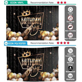 Allenjoy Black Light Golden Crown Star Balloon Birthday Backdrop - Allenjoystudio
