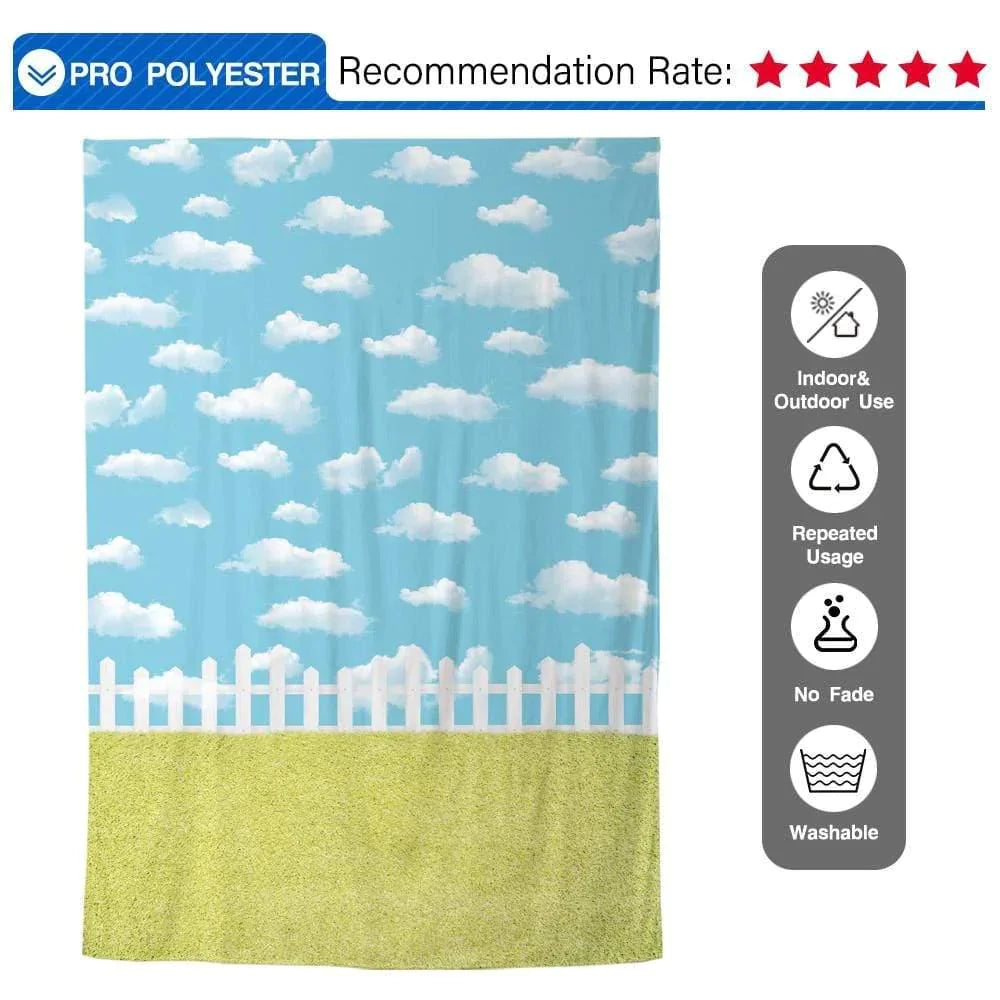 Allenjoy Easter Backdrop Blue Sky White Cloud Backdrop - Allenjoystudio