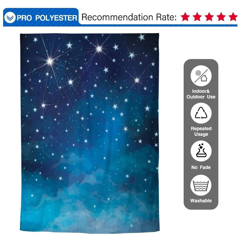 Allenjoy Galaxy Backdrop Space Blue Stars Shine newborn Baby Background Photocall Photobooth - Allenjoystudio