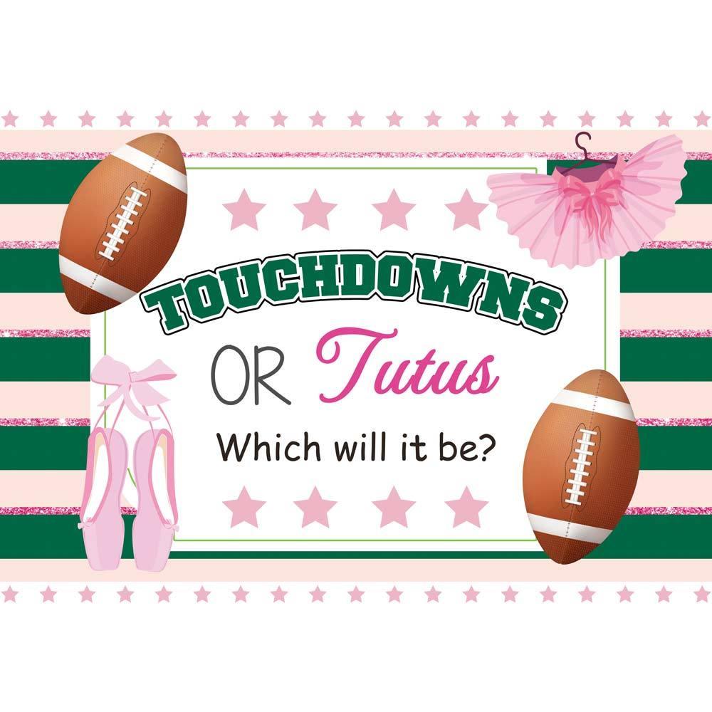 Allenjoy Gender Reveal Touchdowns or Tutus Backdrop - Allenjoystudio