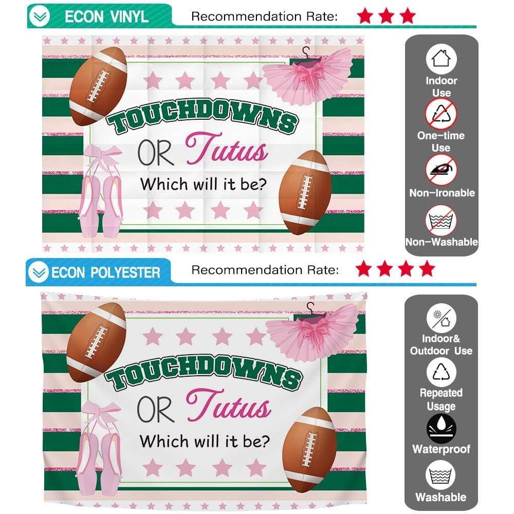 Allenjoy Gender Reveal Touchdowns or Tutus Backdrop - Allenjoystudio