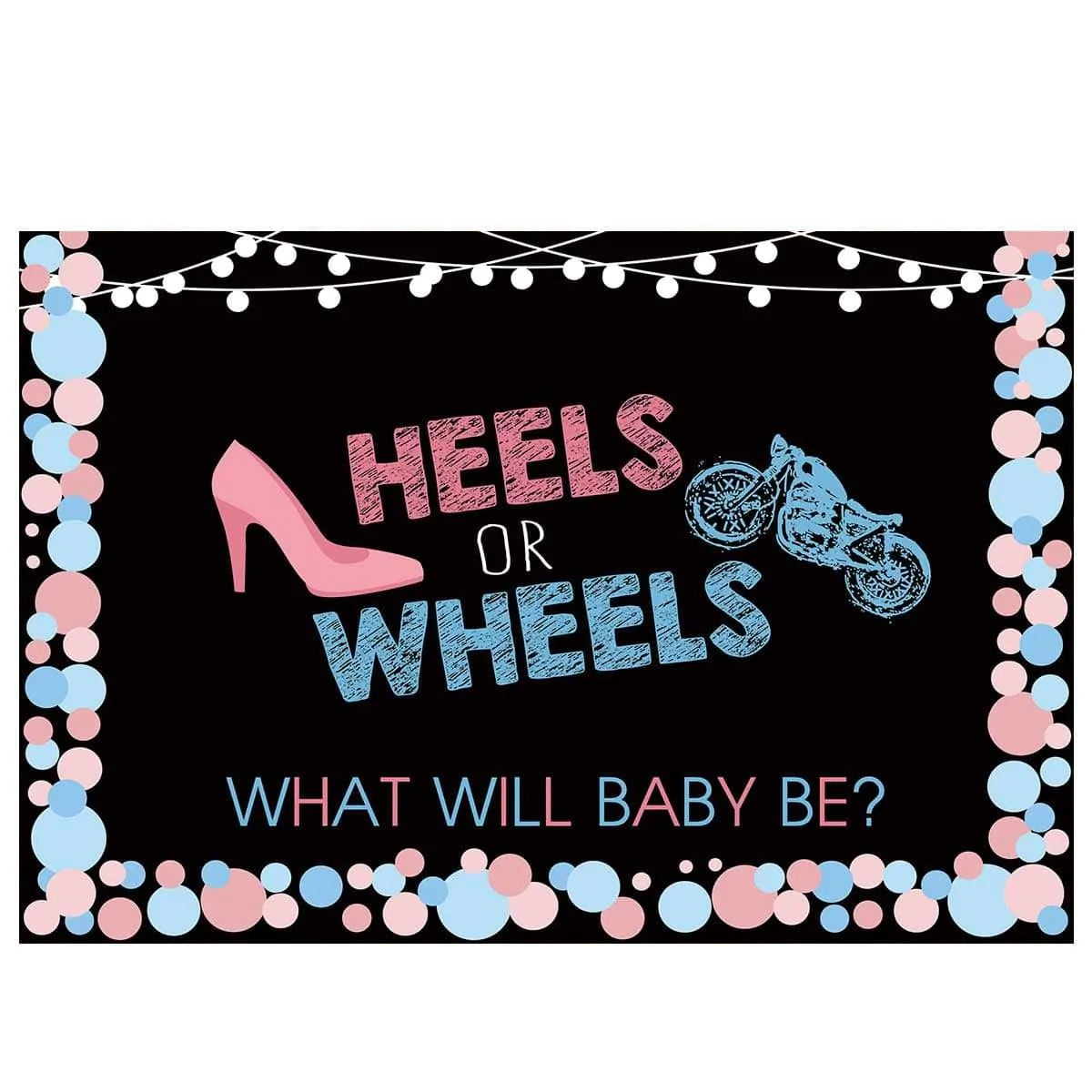 Allenjoy Gender Reveal Heels or Wheels Black Backdrop - Allenjoystudio