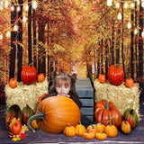 Allenjoy Glitter Autumn Natural Scenery  Forest Photography Backdrop