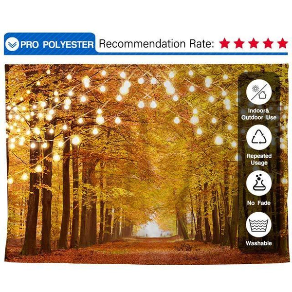 Allenjoy Glitter Autumn Natural Scenery Forest Photography Backdrop