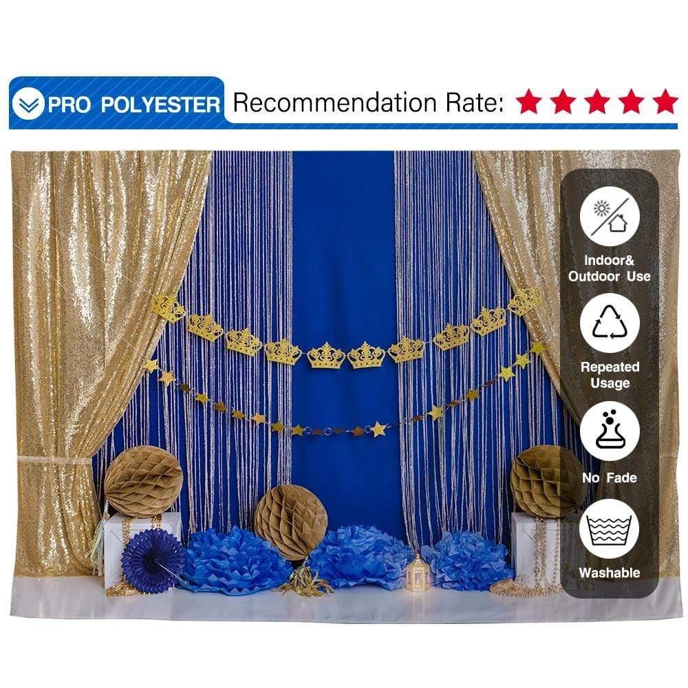 Allenjoy Golden Curtain and Navy Blue Background for Cake Smash Designed by Panida Phillips - Allenjoystudio