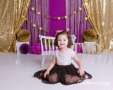 Allenjoy Golden Curtain and Rose Red Background for Cake Smash Designed by Panida Phillips - Allenjoystudio