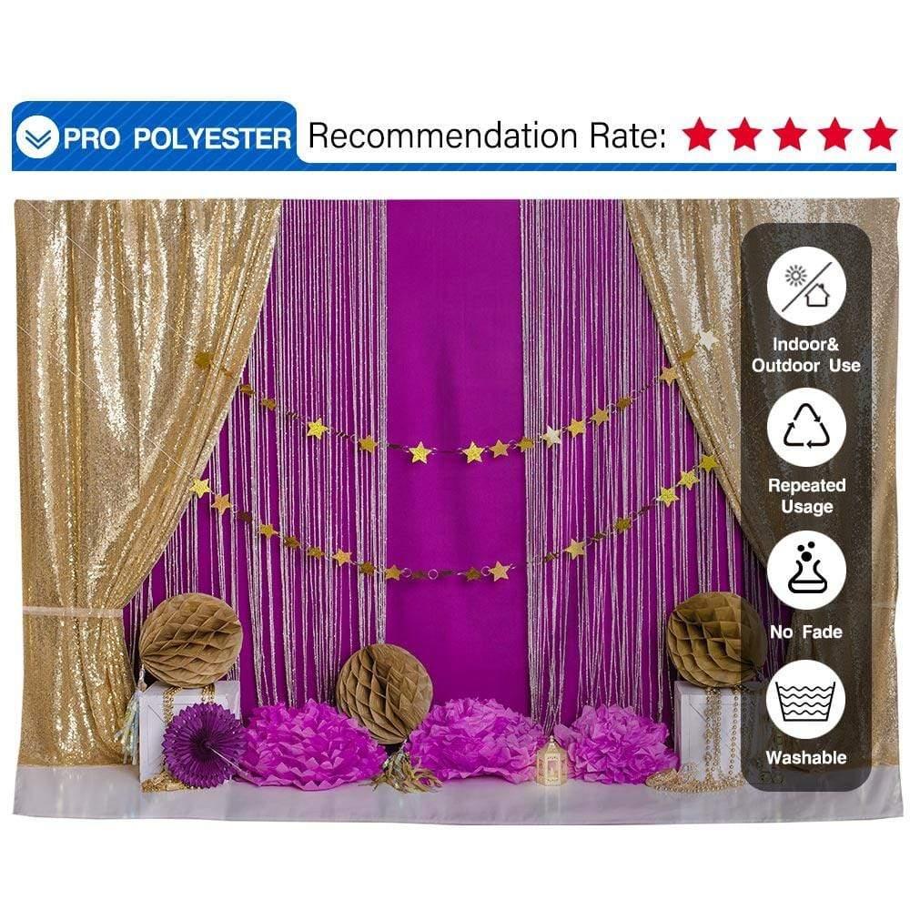 Allenjoy Golden Curtain and Rose Red Background for Cake Smash Designed by Panida Phillips - Allenjoystudio