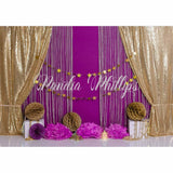 Allenjoy Golden Curtain and Rose Red Background for Cake Smash Designed by Panida Phillips - Allenjoystudio