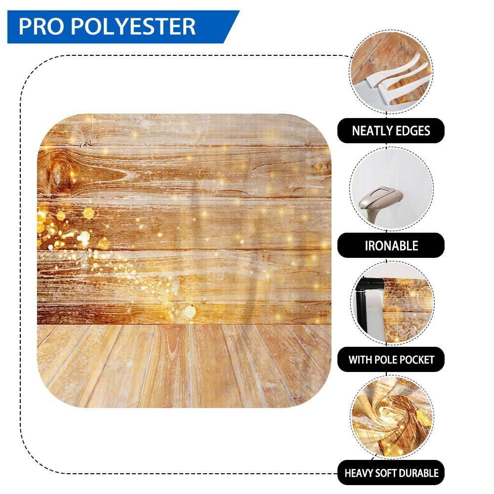 Allenjoy Golden Wooden Shiny Halo Dots Backdrop - Allenjoystudio