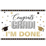 Allenjoy Gongrats Grad I'M DONE Little Star Graduation Backdrop - Allenjoystudio
