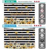Allenjoy Graduation Backdrop Black White Stripe with Golden Bachelor Cap - Allenjoystudio