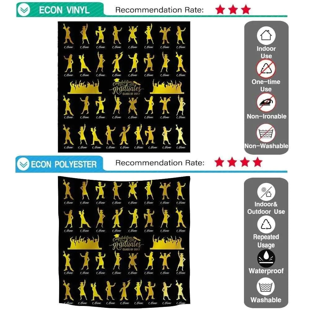 Allenjoy Graduation Backdrop Custom Name Golden Background - Allenjoystudio