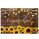 Allenjoy Grown Wood Sunflower Backdrop for Graduation Prom