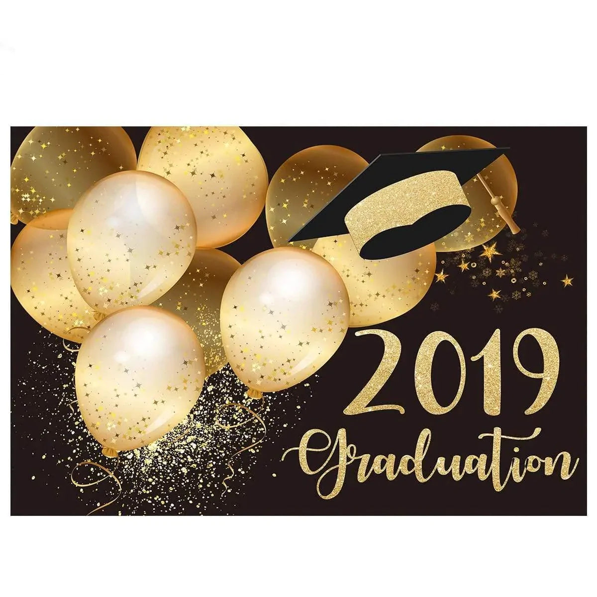 Allenjoy Graduation Golden Luxury Balloon School Backdrop - Allenjoystudio