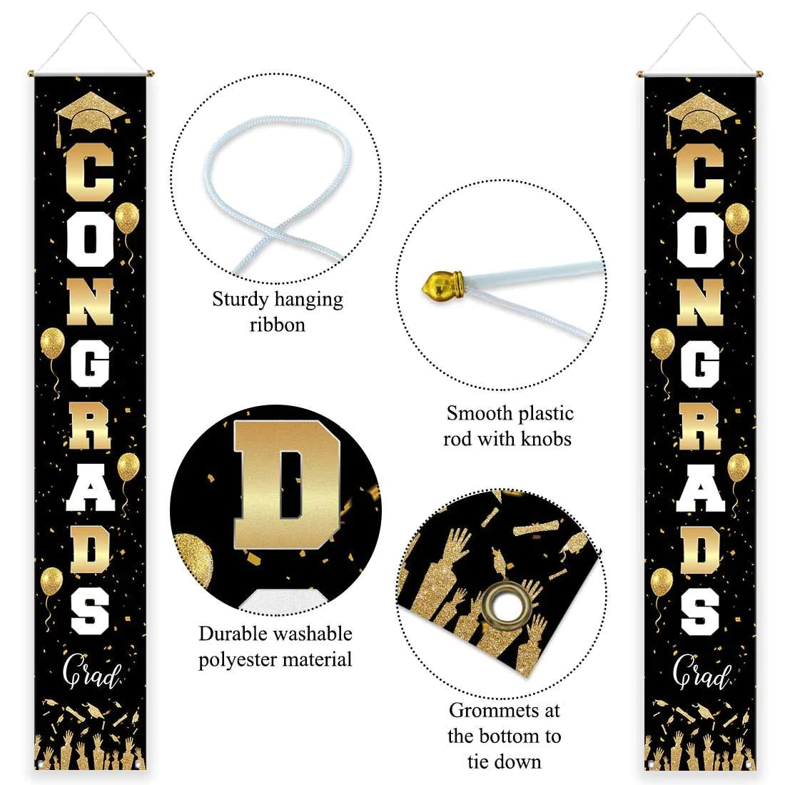 Allenjoy Graduation Door Banner Congrats Grad Class of 2021 Prom Party - Allenjoystudio