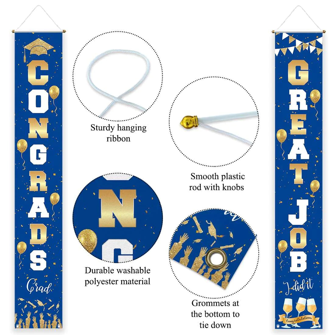 Allenjoy Graduation Door Banner Congrats Grad Class of 2021 Prom Party - Allenjoystudio