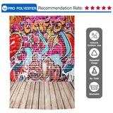 Allenjoy Graffiti Backdrop Cool Red Brick Wall Wood Floor Backdrop Backgrounds for Kids - Allenjoystudio