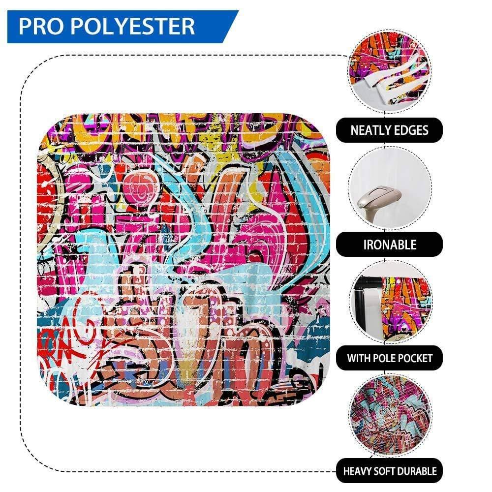 Allenjoy Graffiti Backdrop Cool Red Brick Wall Wood Floor Backdrop Backgrounds for Kids - Allenjoystudio