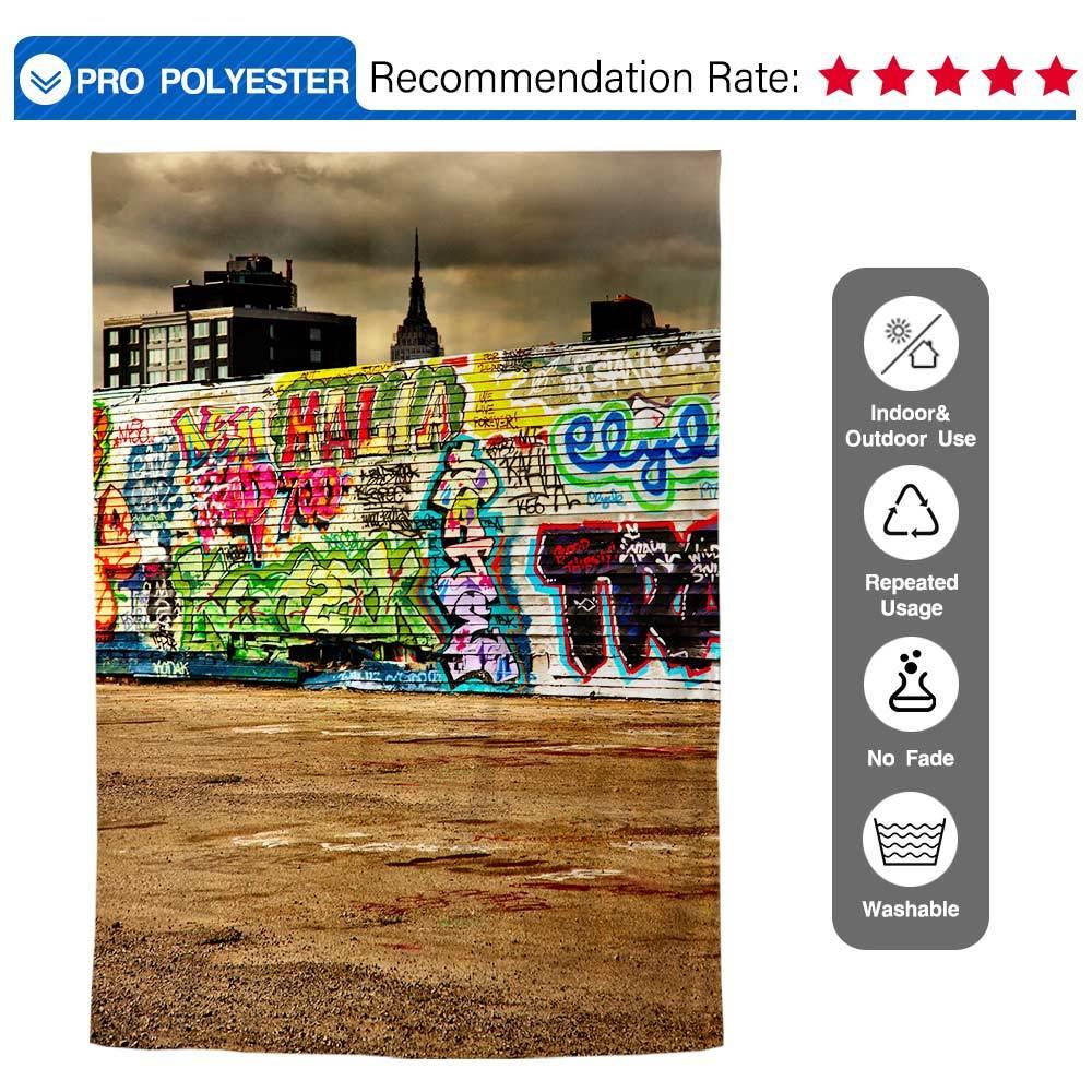 Allenjoy Graffiti Backdrop Photography Wood Wall Outdoor City Background Polyester - Allenjoystudio