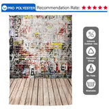 Allenjoy Graffiti Background Letters Cool Brick Wall Wood Floor for Photography Studio - Allenjoystudio