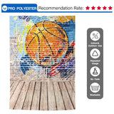 Allenjoy Graffiti Basketball  Brick Walls Wood Floor Backdrop - Allenjoystudio