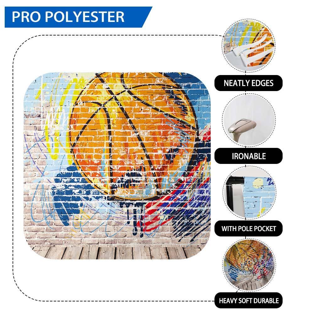 Allenjoy Graffiti Basketball  Brick Walls Wood Floor Backdrop - Allenjoystudio