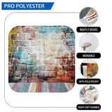 Allenjoy Graffiti Brick Wall Colorful Wooden Floor Backdrop - Allenjoystudio