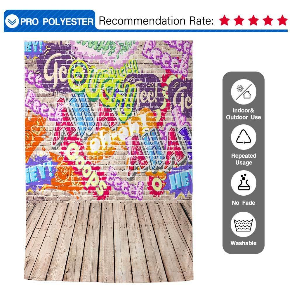 Allenjoy Graffiti Fashion Interjection City Street Wood Board Foto Background for photo - Allenjoystudio