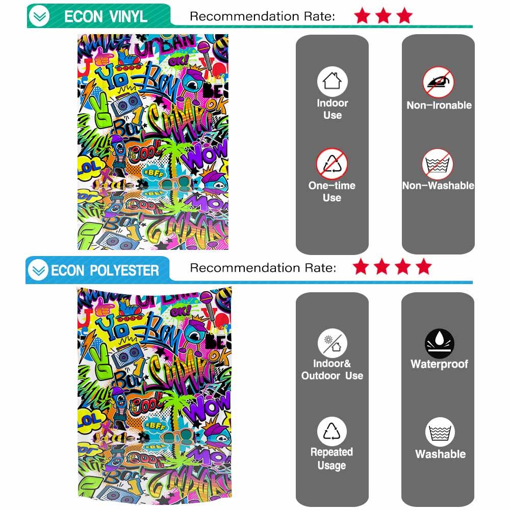Allenjoy Graffiti Photocall Background for Kids Rock and Roll Cloud Microphone Sunglasses - Allenjoystudio
