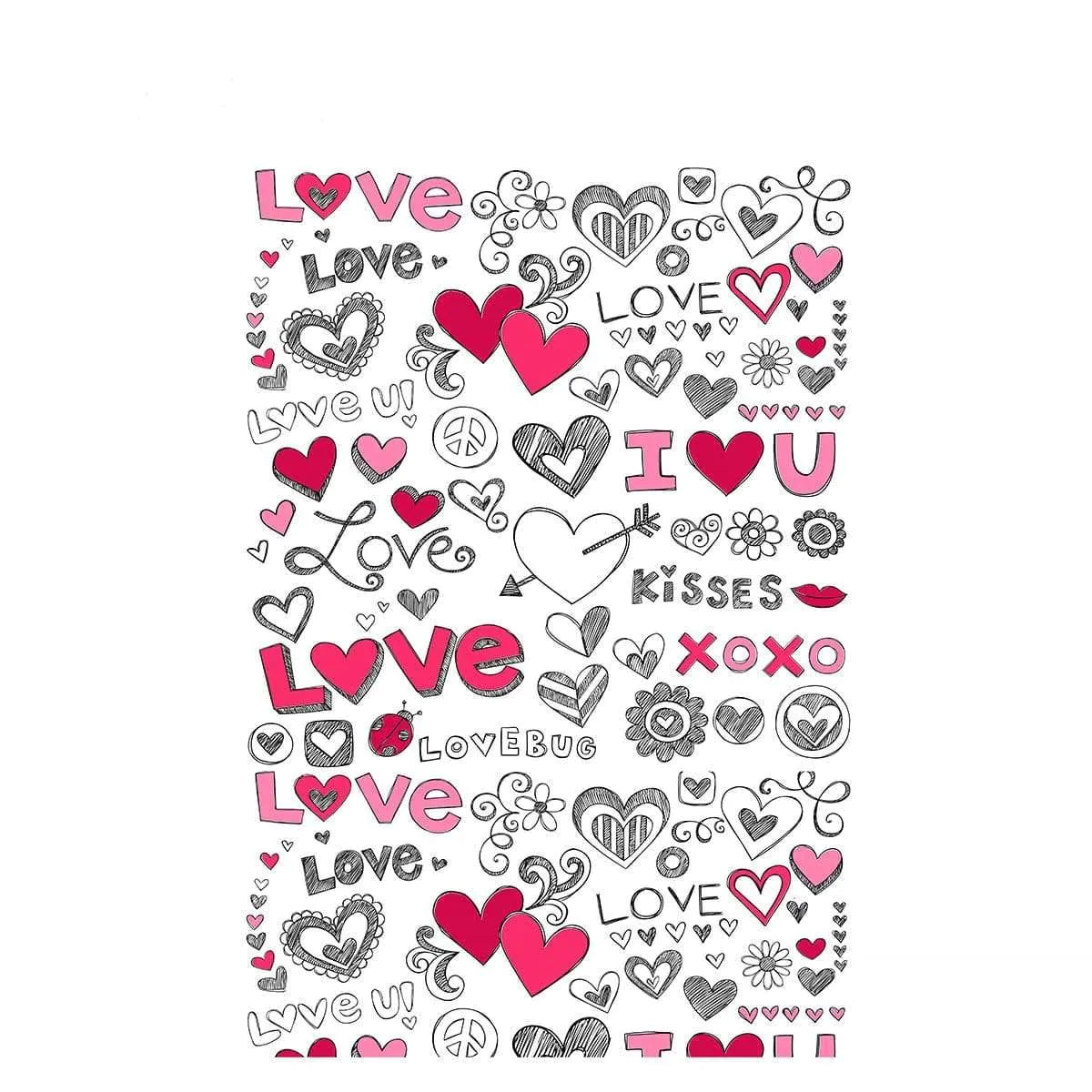 Allenjoy Graffiti Valentine Love Drawing Painted Backdrop - Allenjoystudio