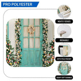 Allenjoy Green Christmas Door Backdrop for Family Portrait - Allenjoystudio