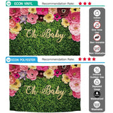 Allenjoy Green Grass Floral Backdrop Oh Baby Background - Allenjoystudio