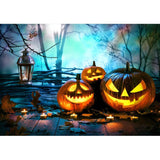 Allenjoy Halloween Evil Pumpkins Candles Branches Backdrop