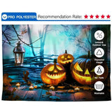 Allenjoy Halloween Evil Pumpkins Candles Branches Backdrop - Allenjoystudio