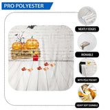 Allenjoy Pumpkin Bats Flags White Brick Wall Wooden Floor Backdrop - Allenjoystudio