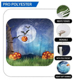 Allenjoy Halloween Pumpkin Lantern on the Grass Fullmoon Spirewide Bats Backdrop - Allenjoystudio