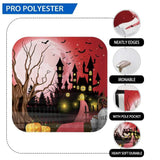 Allenjoy Halloween Scary Castle Pumpkin Red Moon Bat Cemetery Backdrop - Allenjoystudio