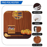 Allenjoy Halloween Candy Pumpkin Broom on Wood Floor Backdrop - Allenjoystudio