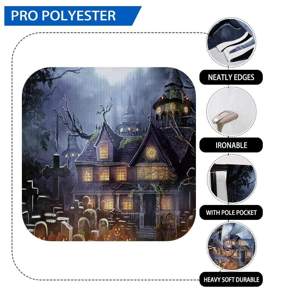 Allenjoy Witch House Pumpkin Lantern Cemetry Backdrop - Allenjoystudio