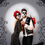 Allenjoy Halloween Full Moon Gray Bridal Shower Wedding Backdrop