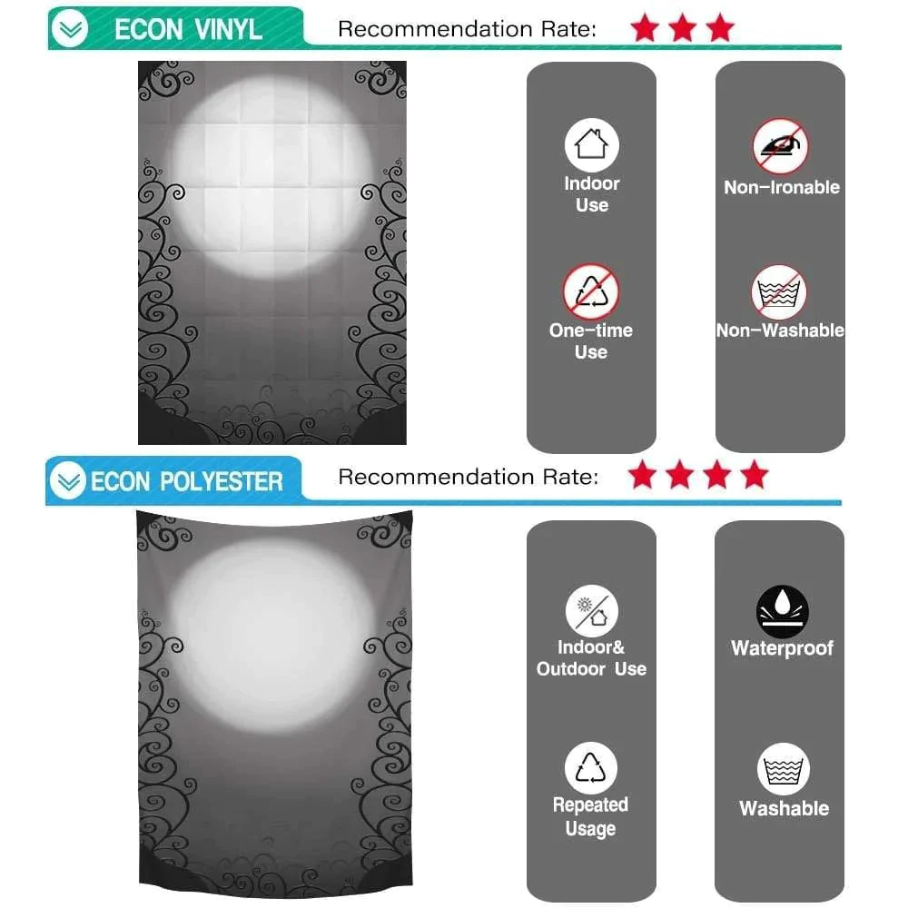 Allenjoy Halloween Full Moon Gray Bridal Shower Wedding Backdrop - Allenjoystudio