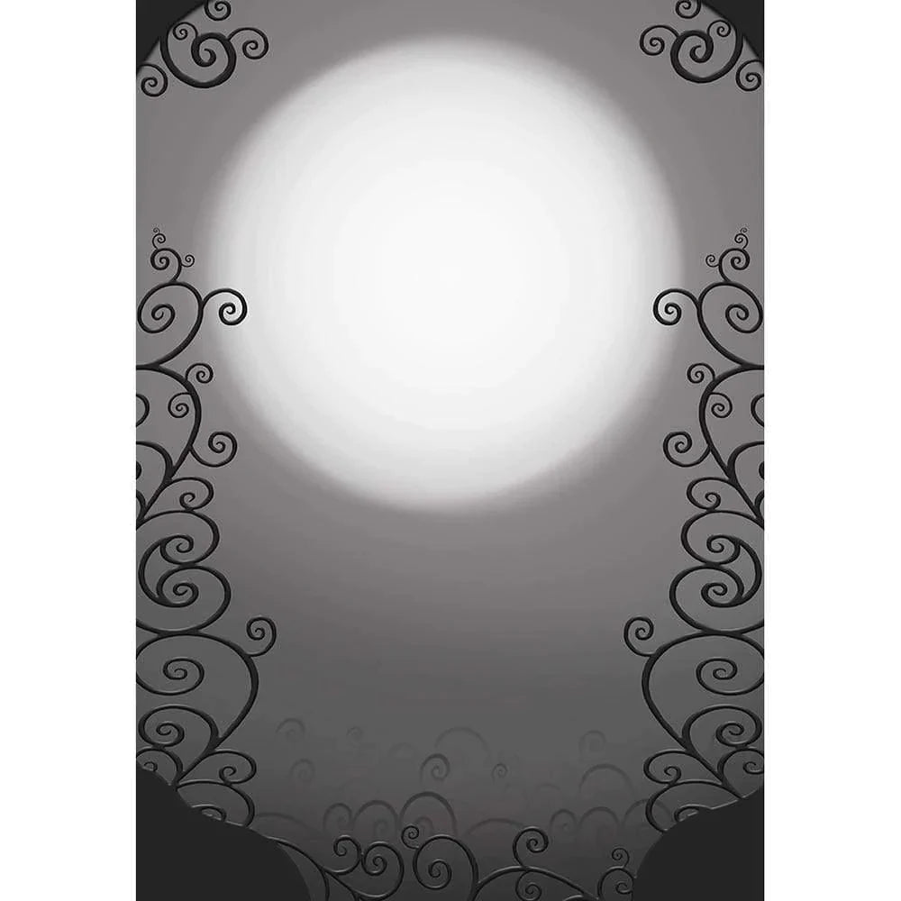 Allenjoy Halloween Full Moon Gray Bridal Shower Wedding Backdrop - Allenjoystudio