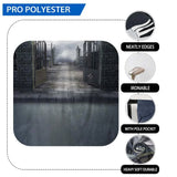 Allenjoy Halloween Gloomy Moon In front of the Cemetery Gate Backdrop - Allenjoystudio