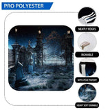 Allenjoy Halloween Cemetry Fence Gate Scary Night Backdrop - Allenjoystudio