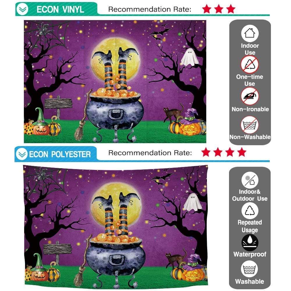 Allenjoy Halloween Magic Witch Wizard Pumkin Purple Backdrop for Kids - Allenjoystudio