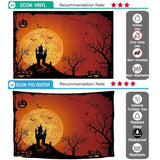 Allenjoy Halloween Orange Pumpkin Spider Bat Castle Backdrop - Allenjoystudio