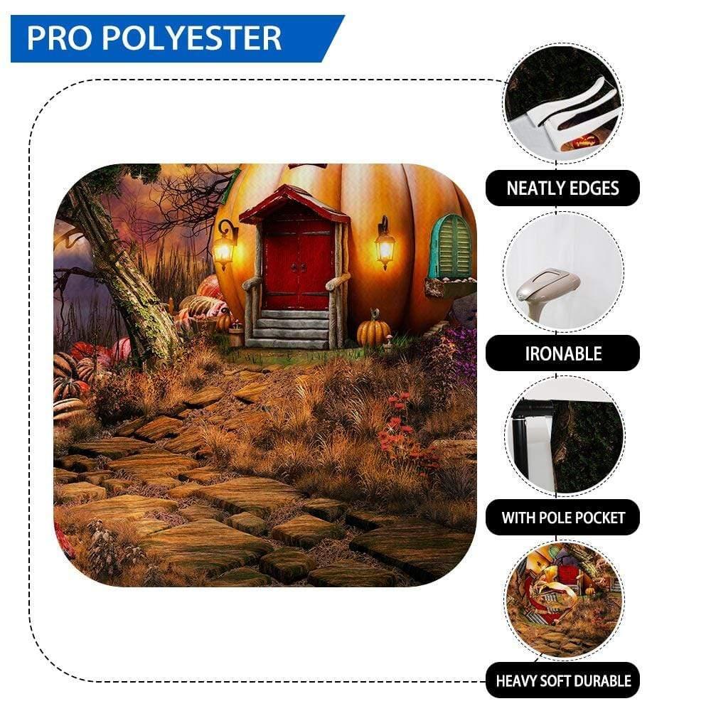 Allenjoy Halloween  Backdrop Pumpkin Witch House In Fairy Forest - Allenjoystudio