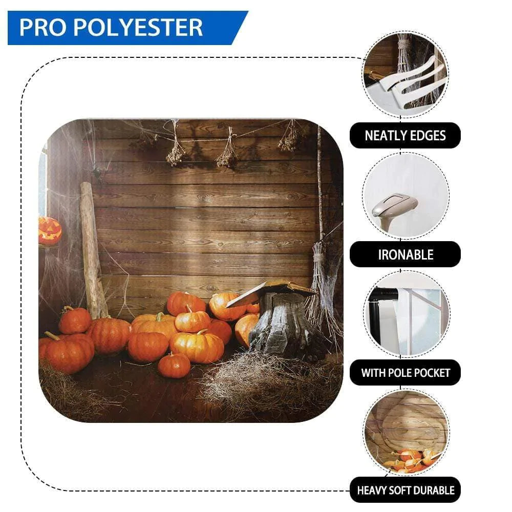 Allenjoy Halloween Rustic Pumpkin in Wooden House Backdrop - Allenjoystudio